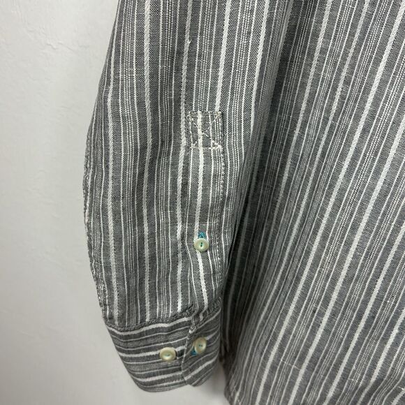 Tommy Bahama Linen Striped Long Sleeve Button Down Shirt Size XL - Picture 2 of 10